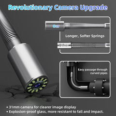 165FT Sewer Camera with 512Hz Transmitter, DVR, Mic, 9mm Cable & 16GB Card