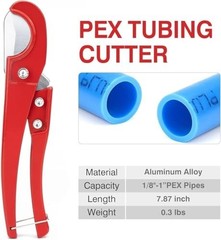 Heavy-Duty PEX Crimping Tool with Tubing Cutter & Go/No-Go Gauge, ASTM F1807 Cer