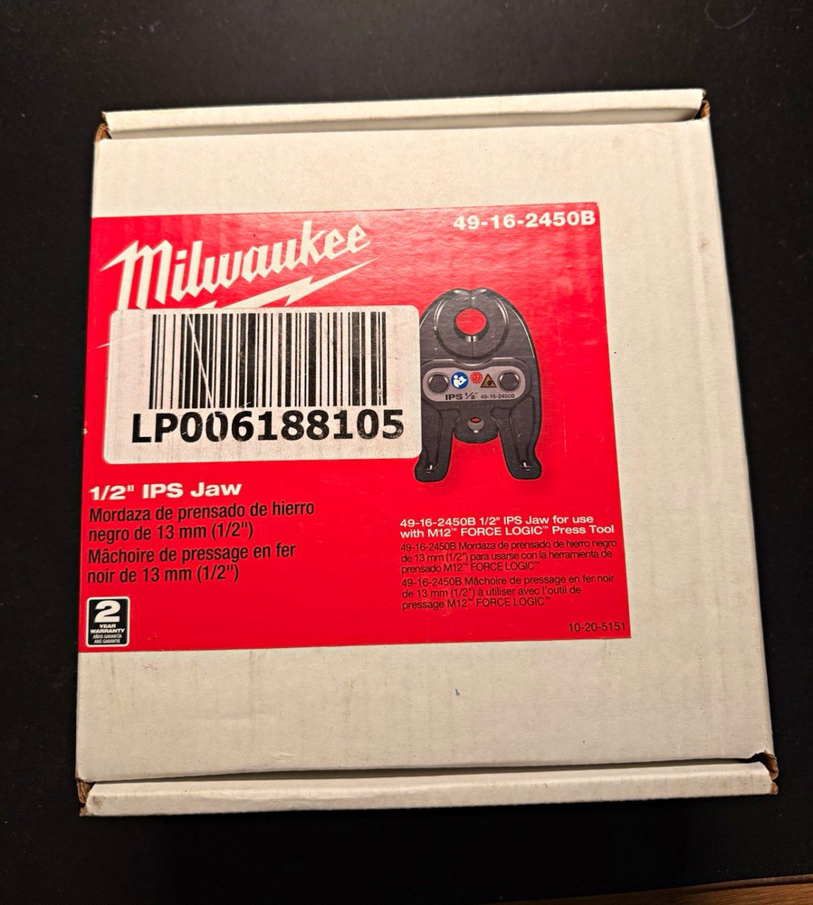 Milwaukee 49-16-2450B 1/2 in IPS Jaw for M12 Force Logic Press Tool