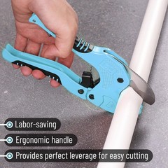 Bates- PVC Pipe Cutter, Cuts up to 1-1/4&Prime;, Sky Blue Ratcheting
