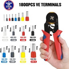 Ferrule Crimping Tool Kit &ndash; 1800PCS Wire Ferrules (AWG 23-7) with Self-Adjusting