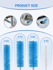 Drain Cleaning Brush, 66 Inch Double Ended Flexible Pipe Tube Cleaner