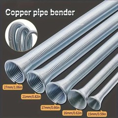 5pcs &asymp;21cm Spring Bending Tube Pipe Bender 1/4&Prime; 5/16&Prime; 3/8&Prime; 1/2&Prime; 5/8&Prime; Silver Set