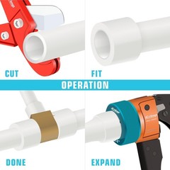iCrimp Ratcheting Pex Expansion Tool Kit Auto Rotation PEX-a Tubing Expander,&hellip;