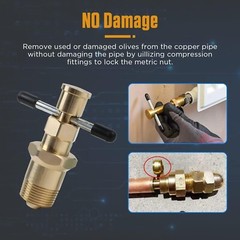 Olive Puller Brass Pipe Olive Tool Fitting Thread Remover 1/2&Prime; & 3/4&Prime; Ferrule