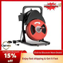 Sewer Snake 50FT 1/2In Heavy Duty Drain Cleaner Machine Portable 250W