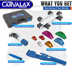 CARVALAX Blue Pipe Tube Bender Set, No Reverse, for 1/4&rdquo; to 7/8&rdquo; O.D | Lite