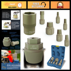 1.5&Prime; Tub Drain Extractor Set &ndash; 8PCS Pipe Nipple Tools, Remove Stubborn Rusted St