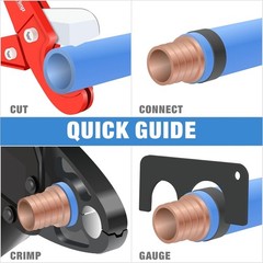 Combo Angle Head Pex Pipe Plumbing Crimping Tool for Copper Crimp Jaw Sets 1/2&Prime;