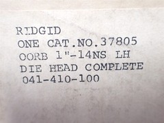 Ridgid 37805 1&Prime; &ndash; 14TPI UNF Alloy Ratchet Bolt Threader Die Head 00-RB (BN400)