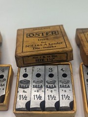 Vintage 3 Genuine OSTER Dies for Nos.1&1A Leader ~ Size , 2&Prime;,,,1-1/2&Prime;,,,1-1/4&Prime;