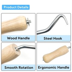 AIXIHZ 2 Pack Rebar Wire Twister with Wooden Handle, Manual Pull Tie Twister &hellip;