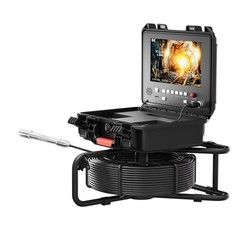30m Sewer Drain Pipe Inspection Camera w/ 512HZ Locator 9&Prime; Monitor Self-Leveling