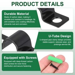 30Pcs 10mm(3/8&Prime;) Two Hole Pipe Strap, U Brackets Conduit Clamp