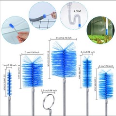 Flexible Long Drain Brush Set, Premium 3 Piece Kit with Double Large, Blue