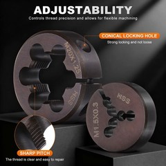 HSS M4.5 x 0.5 Metric Machine Thread Round Die Right Hand High Speed Steel