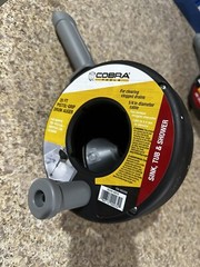 COBRA TOOLS 85200 1/4&Prime; X 20&rsquo;&rsquo; Plastic Drum Auger Clogged Sinks/Tub Drains Snake