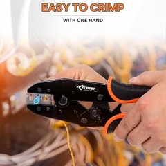 5PCS Ratchet Wire Crimping Tool Kit with Quick-Change Jaws for Heat Shrink, Insu