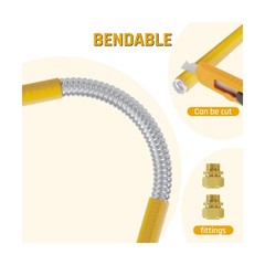 100FT 1/2 &rdquo; Flexible CSST Gas Line,CSST Corrugated Stainless Steel Tubing,Na&hellip;