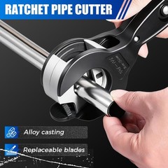 Robust Ratchet Pipe Cutter &ndash; Hand-Operated Ratchet System with 360&deg; Swiveling