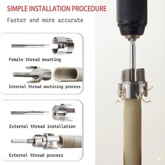 Judelvei 3 Pcs Integrated Internal & External Pipe Threading Tool, 1/2&Prime; & Big