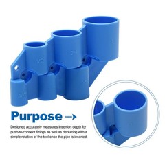 1/4&rdquo; &ndash; 1&rdquo; Deburring Pipe and Depth Gauge Tool Kit, 1/4 inch &ndash; 1 inch, Blue