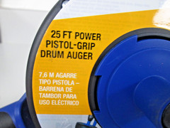 Cobra Products 86250 1/4 In X 25 Ft Pistol Grip Power Drum Drain Auger