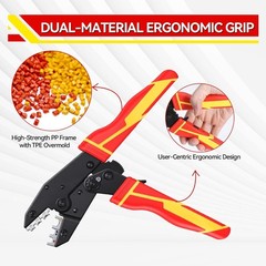 6PCS Ratcheting Wire Crimper Set for Heat Shrink, Insulated Nylon & Ferrule Term