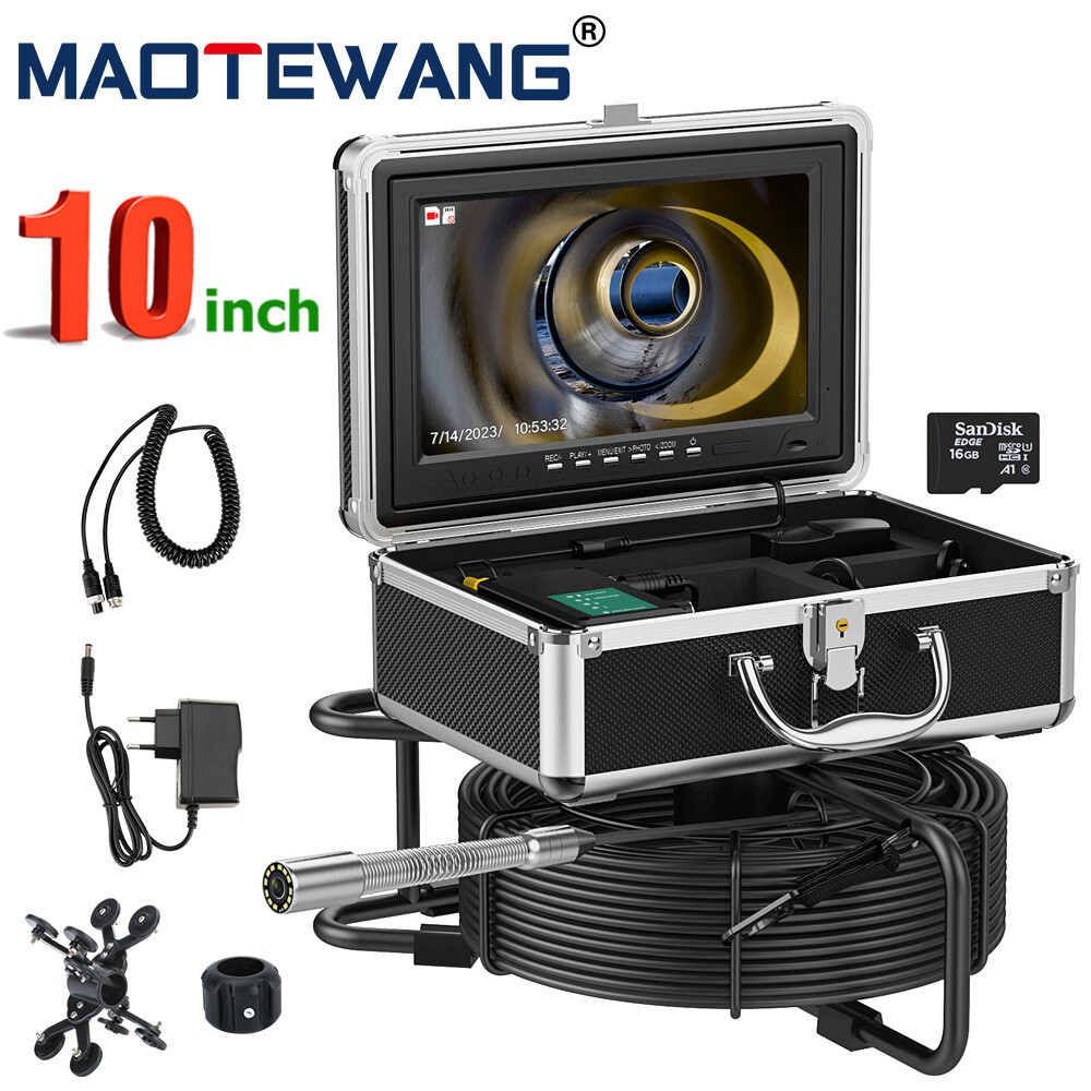 512 hz Drain Sewer Camera Self-leveling Pipe Inspection Camera 10&Prime; Monitor 20 m