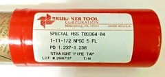 1-11-1/2 NPSC 5 F TiN 1-11.5 STRAIGHT PIPE TAP BRUBAKER (QTY: 1) USA NOS
