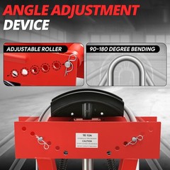 Manual Hydraulic 16 Ton Pipe Bender Exhaust Tube 23.6x 7x 22.7 w/ 8 Bending Dies
