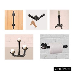 GeilSpace 3/4&Prime; &times; 12&Prime; Heavy Duty Pre-Cut Grey Metal Pipe, &times; 12&Prime;, Gray