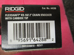 RIDGID 64288 Flexshaft K9-102 2&Prime; Chain Knocker with Carbide Tip &ndash; NEW