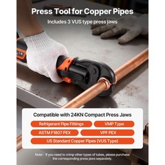 Uimoso 18V Electric Crimping Tool Kit for Copper Pipes &ndash; 1/2&Prime;, 3/4&Prime;, 1&Prime;