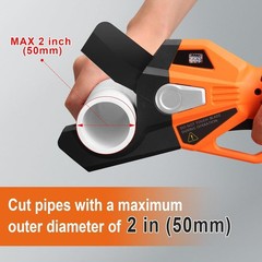 18V Electric PVC Pipe Cutter w/ 2 Batteries & SK5 Teflon Blades, 1-1/2&Prime; Max