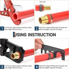 iCrimp F1807 Copper Ring Crimping Tool Kit for 3/8,1/2,3/4,1&Prime;, PEX Crimper | &hellip;