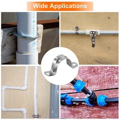 30pcs 1 3/16 Inch 30mm Conduit Clamp, M30 U Tube Pipe Clamp, Stainless Steel