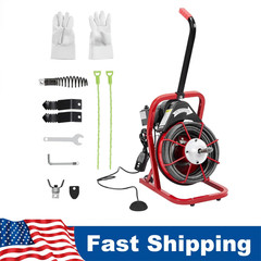 ✨75FT x 3/8 Inch Drain Cleaner Machine, Sewer Snake Auger for 1 to 4 Inch Pipes