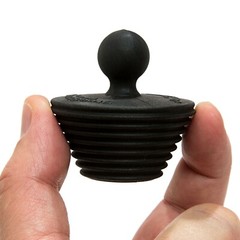 SinkShroom Black Strainer Drain Protector Hair Catcher w/ Stopper Plug for Sinks