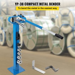 VEVOR YP-38 Metal Bender Compact Flat Bar Bender w/ Floor Stand 7 Dies 1&Prime;-3&Prime;