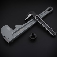 3 Pcs Aluminum Pipe Wrench Set Heavy Duty Plumbing Hand Tools 10 14 18 In