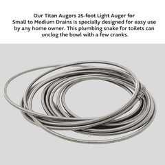 .25-In. Diameter Steel 25-Foot Light Auger for Small to Medium Drains 7710025, H