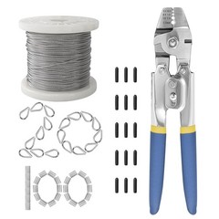 1/16&Prime; Wire Rope with Crimping Pliers, 304 Stainless Steel Aircraft Cable, 196FT