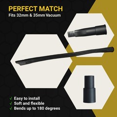 Flexible Crevice Tool & 35mm to 32mm Hose Adapter for 1 3/8&rdquo; Vacuum 24.4inch&hellip;