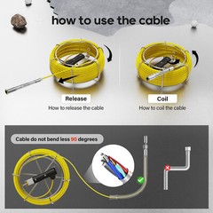 1000TVL Drain Sewer Camera 512hz Self-leveling DVR Pipe Inspection Camera 20m
