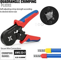 Ferrule Crimping Tool Kit &ndash; 1800PCS Wire Ferrules (AWG 23-7) with Self-Adjusting