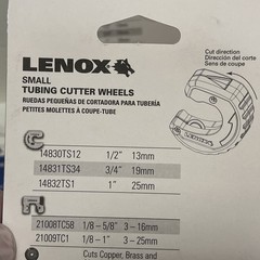 LENOX Tubing Cutter Wheels Set 2 pc 5/8 Inch Replacement CHN 1921697 ( 4-Packs )