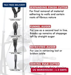 Drain Snake Drill Attachments,8-Piece Drain Cleaner Combination Cutter Heads, Us