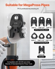 7PCS MegaPress Tool Kit &ndash; Carbon Steel Press Jaws (1/2&Prime;&ndash;1&Prime;) & Rings (1-1/4&Prime;&ndash;2&Prime;)