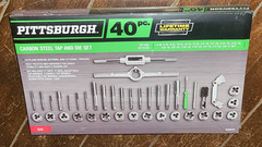 PITTSBURGH 40pc. Carbon Steel SAE Tap and Die Set with Case &ndash; Model #62831
